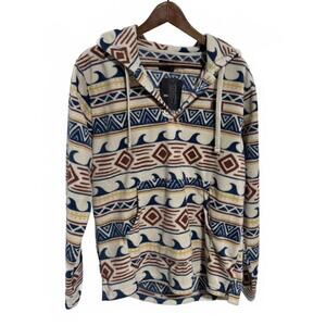 O'Neill Medium Hooded Fleece Pullover with Geometric Pattern